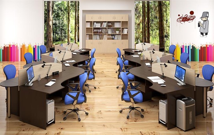 Комплект офисной мебели SIMPLE с эргономичными столами и тумбами в Магадане - изображение 4